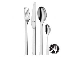 WMF Stratic Besteckset, 6 Personen, 24-teilig, eingesetzte Messerklinge, Cromargan protect Edelstahl poliert, glänzend, extrem kratzbeständig, spülmaschinengeeignet