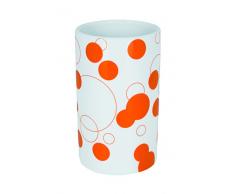 Spirella Tube Zahnputzbecher aus Porzellan, Blasen, Black_p orange