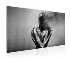 Bilder Abstrakt Mensch Wandbild Vlies - Leinwand Bild XXL Format Wandbilder Wohnzimmer Wohnung Deko Kunstdrucke Grau 1 Teilig - MADE IN GERMANY - Fertig zum Aufhängen 612312c