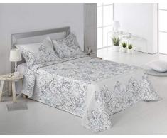 SECANETA Stilia Bedruckte Tagesdecke Frühling/Sommer + passende Kissen, Belveve(280 x 270 cm/180-cm-Bett), Mehrfarbig, 280 x 270 cm