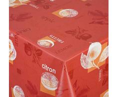 Venilia Obst rot Tischdecke Tischtuch Tischwäsche Wachstuch pflegeleicht wasserabweisend Oval, Pvc-Polyester, 140 x 200 cm