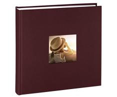 Hama Fotoalbum Jumbo 30x30 cm (Fotobuch mit 100 weißen Seiten, Album für 400 Fotos zum Selbstgestalten und Einkleben) bordeaux