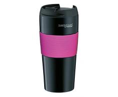 ThermoCafé by THERMOS 4056.244.040 Coffee To Go Thermobecher ThermoPro, Edelstahl Schwarz Pink 0,4 l, BPA-Free