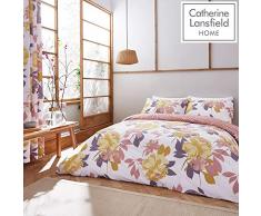 Catherine Lansfield Elina Floral Bettwäsche-Set, Polyester, Blush Pink, Einzelbett
