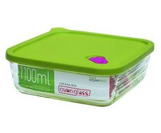 Lock & Lock LLG168 Ovenglas für Mikrowelle und Ofen, Glas, tranparent, 18.6 X 18.6 X 6.4 cm