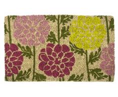 Entryways 919S Handgewebte Kokosfußmatte mit Dahlien 40 x 60 cm