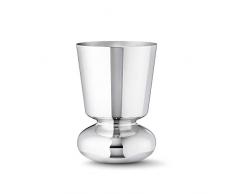 Georg Jensen Alfredo Vase Spiegel, Edelstahl, Silber, 15 x 15 x 22 cm
