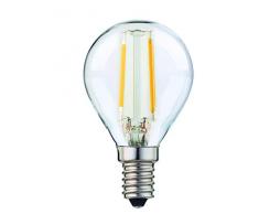 Hellum 208108 LED-Filament-Tropfen-Glühlampe G45, E14, 2W, entspricht 25 Watt, 250 Lumen, klar, A++, warm-weiß 2700K, 330° Abstrahlwinkel, 25000 Stunden, innen und außen, Glas, 2 W, 4,5 x 4,5 x 7,5 cm