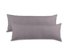 aqua-textil Classic Line Seitenschläferkissen Bezug 40 x 200 cm dunkel grau Baumwolle Kissenbezug Reißverschluss