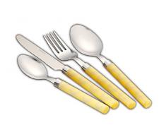 Esmeyer 24-teiliges Besteckset LINA, Edelstahl, Gelb, 19.5 x 19.5 x 26 cm
