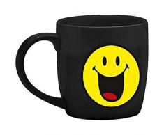 zak! Espresso-Tasse Smiley-Fröhlich 75ml in schwarz, Porzellan, 5 x 5.4 x 6 cm