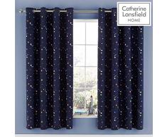 Catherine Lansfield Happy Space Ösenvorhang, Polycotton, Navy, 66x72 Inch