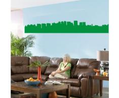 INDIGOS 4052166098663 Wandtattoo w509 Skyline Seoul Wandaufkleber 96 x 14 cm, grün