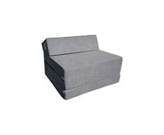 Natalia Spzoo Schlafsessel Klappmatratze Faltmatratze 200 x 70 x 10 cm (1008 Grau)