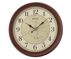 Seiko Clocks Wanduhr, Kunststoff, braun, 36.8 x 36.8 x 4.3