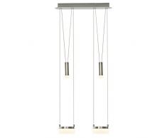 Brilliant Better LED Pendelleuchte Reihe 2 flg höhenverstellbar eisen/weiß 960 Lumen, LED integriert