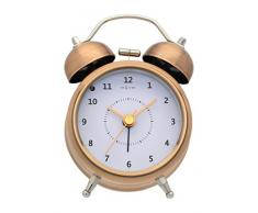 NeXtime kleiner Wecker WAKE UP lautlos, aus Metall, kupferfarben, ø 9 cm
