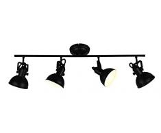 Reality Leuchten Deckenleuchte Gina R80154032, Metall Schwarz matt, exkl. 4x E14