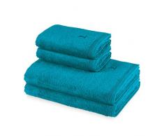 MÖVE Superwuschel Handtuch-Set, 2 Duschtücher 80 x 150 cm & 2 Handtücher 50 x 100 cm, Made in Germany, 100% Baumwolle, lagoon
