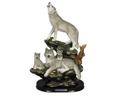Indian Handicrafts indischen Kunsthandwerk Wolf Familie auf Rocks Skulptur