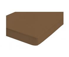 Biberna 77144/001/040 Jersey-Stretch Spannbetttuch, macciato, 90 x 190 cm bis 100 x 200 cm