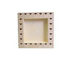 Artemio 39 x 39,5 x 6,5 cm Adventskalender aus Holz mit Schubladen zu dekorieren, beige, 39 x 39.5 X6.5 cm
