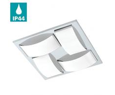 EGLO WASAO 1 Wand- / Deckenleuchte, Edelstahl, 21.6 W, 32 x 32 cm, chrom