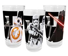 Star Wars Episode VII 200ml 3er Set Trinkgläser, Glas, Mehrfarbig, 27 x 6,5 x 12,5 cm, 3-Einheiten