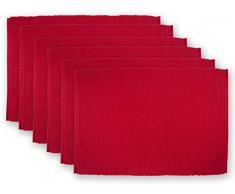 DII Tischset, 100% Baumwolle, gerippt 13 x 9 Kardinalrot