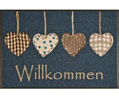 wash+dry Fußmatte Cottage Hearts, 50x75 cm, Innen und Außen, waschbar, Blau