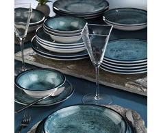 Mitterteich NNTS24Y2890003 Set für 6 Personen in Runderform, bestehend aus 6 Frühstücksteller, 6 Speisetellern, 6 Tiefentellern und 6 Bowls, PORZELLAN