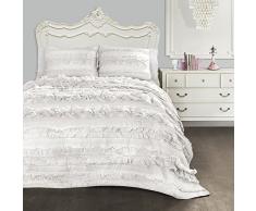 Lush Decor Belle 2 Stück Quilt Set, weiß, King Size