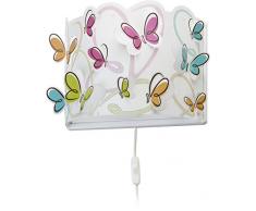 Dalber Butterfly kinder Wandlampe Schmetterlinge, Polypropylen, 60 W, bunt