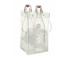 Gimex 17411 Ice Bag Basic Flaschenkühler, King Size, 2 Flaschen oder 1 Magnumflasche, transparent, 33 x 2 x 18 cm