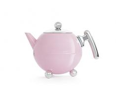 Bredemeijer Teekanne Bella Ronde 1,2L, Rosa, Chrombeschlag, Edelstahl, 16 x 24.1 x 18.1 cm