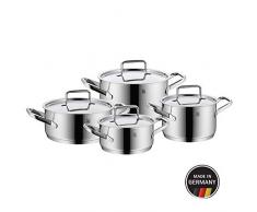 WMF Trend Plus Topfset, 4-teilig, Cromargan Edelstahl poliert, Töpfe mit Metalldeckel, Induktionstöpfe, Topf Induktion, unbeschichtet, backofengeeignet