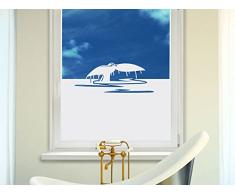 Graz Design 980159_90x57 Sichtschutzfolie Fenstertattoo Fensteraufkleber Deko fr Badezimmer Wal Walflosse Wasser (Gre=90x57cm)