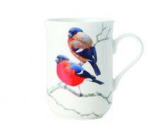 Maxwell & Williams Birds of The World Dompfaff, Geschenkbox, Porzellan, PBW1050 Becher, weiß, rot, 10.5 x 7.5 x 10.5 cm