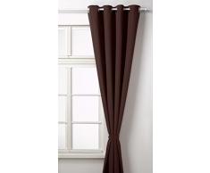 Vorhang Blickdicht Schal, Matte unifarbene Gardine mit Ãsen. Material aus Microsatin Micofaser-Gewebe. 245x140, Braun, 20405