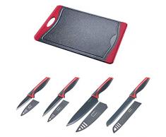 Westmark Schneid/Messer-Set 5-tlg, 1 Schneidbrett (37 x 25,5 cm) und 4 Messer, Chefmesser Klinge 20 cm, Brotmesser Klinge 20 cm, Allzweckmesser Klinge 12 cm, Schälmesser Klinge 8 cm, 145222E6