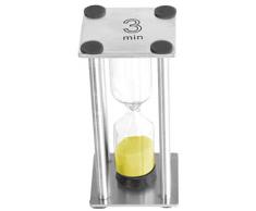Home Sanduhr, 3 Minuten, Metall, Silber, 3.5 x 3.5 x 8 cm