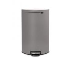 Brabantia Treteimer Flatback+, 40L, lackierter Stahl, Mineral Concrete Grey