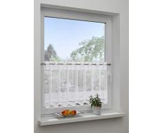 GARDINIA Bistrogardine mit Ösen, Transparente Schiebegardine, Circle, Weiß, 50 x 150 cm