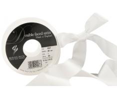 Berisfords 3501 Doppelseitiges Satinband, 20 m x 25 mm, WeiÃ