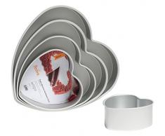 Decora 0062668Â geradkantige eloxierte Herz Backformen aus Metall, Aluminium, Silber, 17 x 16 x 8 cm