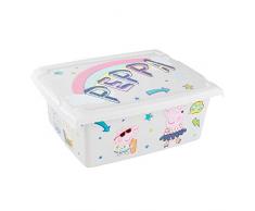 keeeper Peppa Aufbewahrungsbox mit Deckel, 39 x 29 x 14 cm, 10 l, Filip, Weich grau transparent