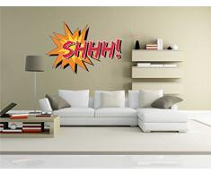 INDIGOS KAR-Wall-comic041-70 Wandtattoo Comic 041 - Lustiges Motiv SHHH! - Wandaufkleber 70 x 49 cm