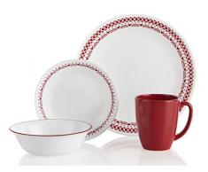 Corelle 3400 Cordoba Tafelservice, bruchfest, 16-teilig, Vitrelle-Glas
