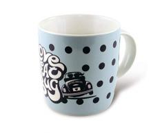 Brisa VW Collection - Volkswagen Käfer, Beetle Kaffee-Tee-Tasse-Becher für Küche, Werkstatt, Büro - Camping-Zubehör/Geschenk-Idee/Souvenir (Motiv: VW Käfer/Blau)