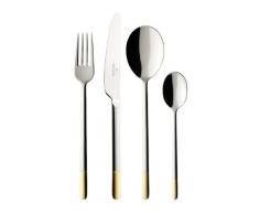 Villeroy & Boch - Ella teilvergoldet Tafelbesteck, 24 tlg., für bis zu 6 Personen, Edelstahl/Blattgold-Applikationen, spülmaschinengeeignet